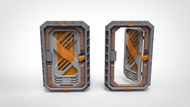 Sci fi door 6 3D Модель .c4d .max .obj .3ds .fbx .stl .blend 