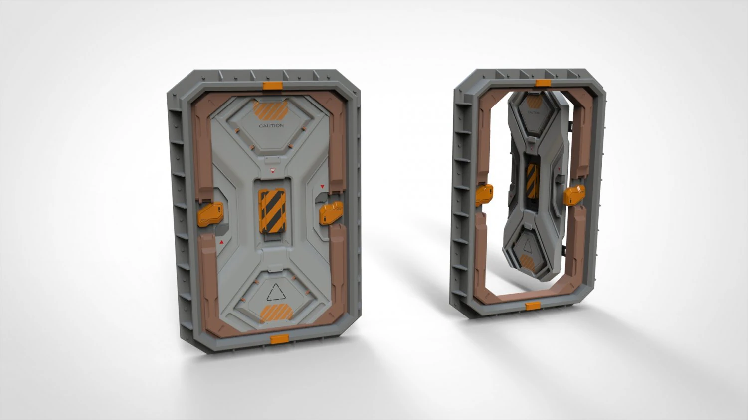 Sci fi door 22 3D Model .c4d .max .obj .3ds .fbx .stl .blend