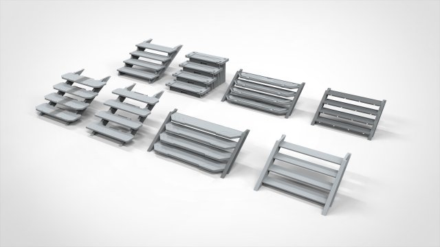 Sci-fi stairs 3 3D मॉडल .c4d .max .obj .3ds .fbx .stl .blend 