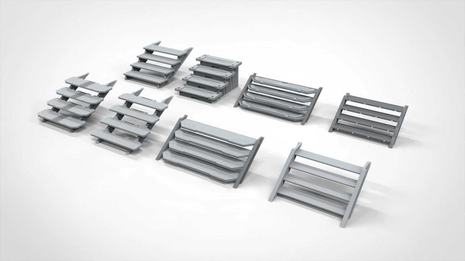 Sci-fi stairs 3 3D Model .c4d .max .obj .3ds .fbx .stl .blend