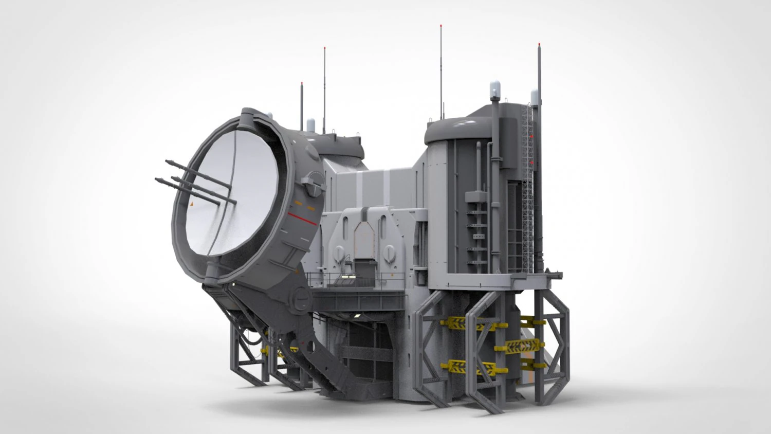 Sci-fi radar 3D Model .c4d .max .obj .3ds .fbx .stl .blend