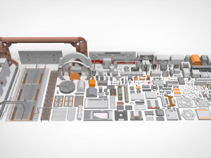 Sci-fi architecture elements collection 30 Model 3D