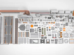 Collezione di elementi architettonici fantascientifici 30 Modello 3D