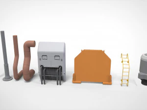 Collezione di elementi architettonici fantascientifici 30 Modello 3D