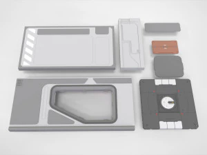 Collezione di elementi architettonici fantascientifici 30 Modello 3D