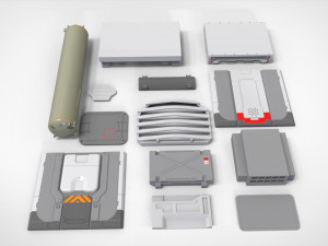 Sci-fi architecture elements collection 30 3D Model