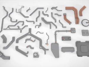 Collezione di elementi architettonici fantascientifici 30 Modello 3D