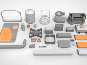 Collezione di elementi architettonici fantascientifici 30 Modello 3D