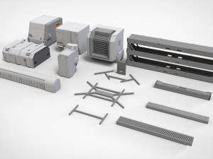 Sci-fi architecture elements collection 30 3D Model