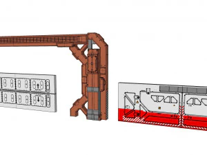 Collezione di elementi architettonici fantascientifici 30 Modello 3D