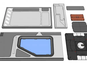 Collezione di elementi architettonici fantascientifici 30 Modello 3D
