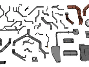 Collezione di elementi architettonici fantascientifici 30 Modello 3D