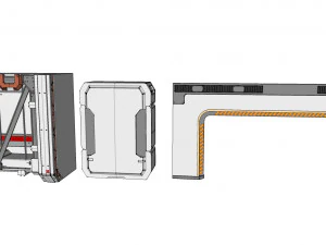 Collezione di elementi architettonici fantascientifici 30 Modello 3D