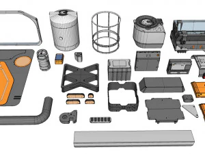 Collezione di elementi architettonici fantascientifici 30 Modello 3D