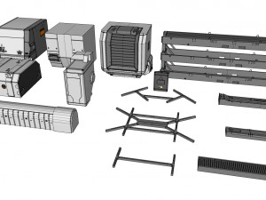 Sci-fi architecture elements collection 30 3D Model