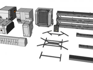 Collezione di elementi architettonici fantascientifici 30 Modello 3D