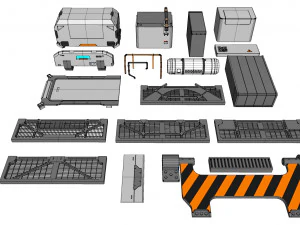 Collezione di elementi architettonici fantascientifici 30 Modello 3D