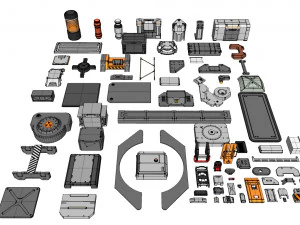 Collezione di elementi architettonici fantascientifici 30 Modello 3D