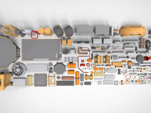 Sammlung von Science-Fiction-Architekturelementen 31 3D Modell