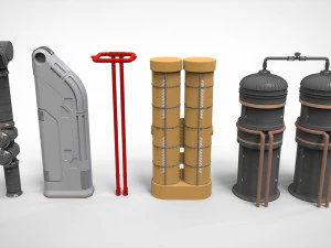 Sammlung von Science-Fiction-Architekturelementen 31 3D Modell