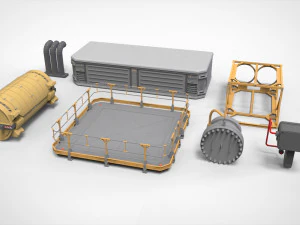 Sammlung von Science-Fiction-Architekturelementen 31 3D Modell