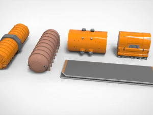 Sammlung von Science-Fiction-Architekturelementen 31 3D Modell