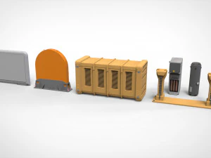 Sammlung von Science-Fiction-Architekturelementen 31 3D Modell