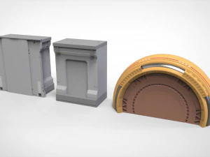 Sammlung von Science-Fiction-Architekturelementen 31 3D Modell