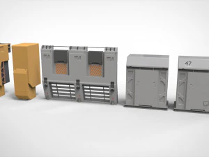 Sammlung von Science-Fiction-Architekturelementen 31 3D Modell