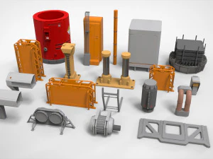 Sammlung von Science-Fiction-Architekturelementen 31 3D Modell