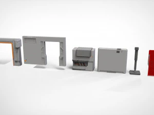 Sammlung von Science-Fiction-Architekturelementen 31 3D Modell