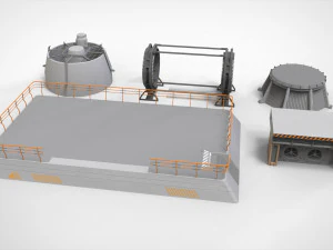 Sammlung von Science-Fiction-Architekturelementen 31 3D Modell