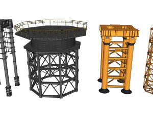 Sammlung von Science-Fiction-Architekturelementen 31 3D Modell