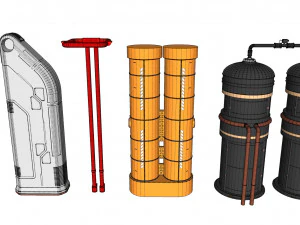 Sammlung von Science-Fiction-Architekturelementen 31 3D Modell