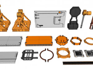 Sammlung von Science-Fiction-Architekturelementen 31 3D Modell