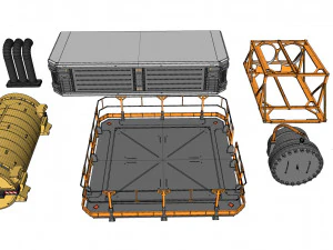 Sammlung von Science-Fiction-Architekturelementen 31 3D Modell
