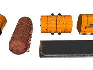 Sammlung von Science-Fiction-Architekturelementen 31 3D Modell