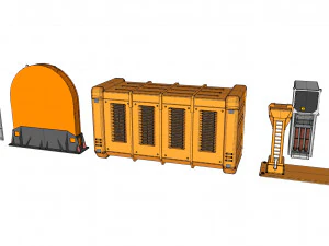 Sammlung von Science-Fiction-Architekturelementen 31 3D Modell