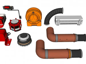 Sammlung von Science-Fiction-Architekturelementen 31 3D Modell