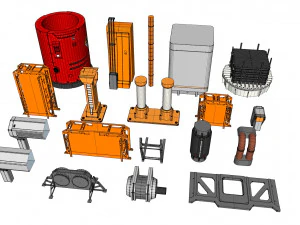 Sammlung von Science-Fiction-Architekturelementen 31 3D Modell