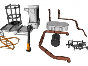 Sammlung von Science-Fiction-Architekturelementen 31 3D Modell