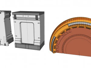 Sammlung von Science-Fiction-Architekturelementen 31 3D Modell