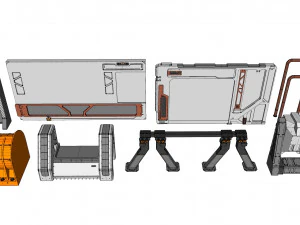 Sammlung von Science-Fiction-Architekturelementen 31 3D Modell