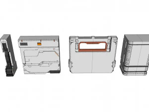 Sammlung von Science-Fiction-Architekturelementen 31 3D Modell