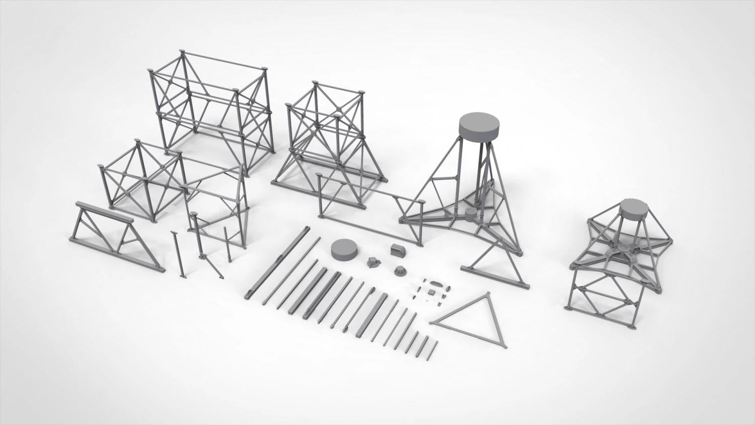 Metal truss 4 3D Model .c4d .max .obj .3ds .fbx .stl .blend