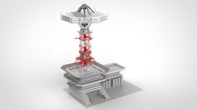 sci-fi antenna post 3 3D मॉडल .c4d .max .obj .3ds .fbx .stl .blend 