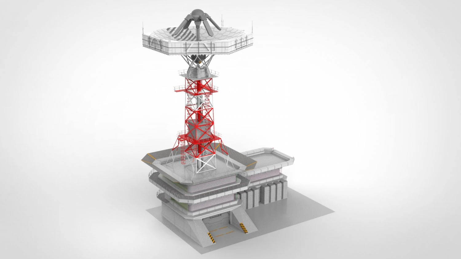 sci-fi antenna post 3 3D Model .c4d .max .obj .3ds .fbx .stl .blend 
