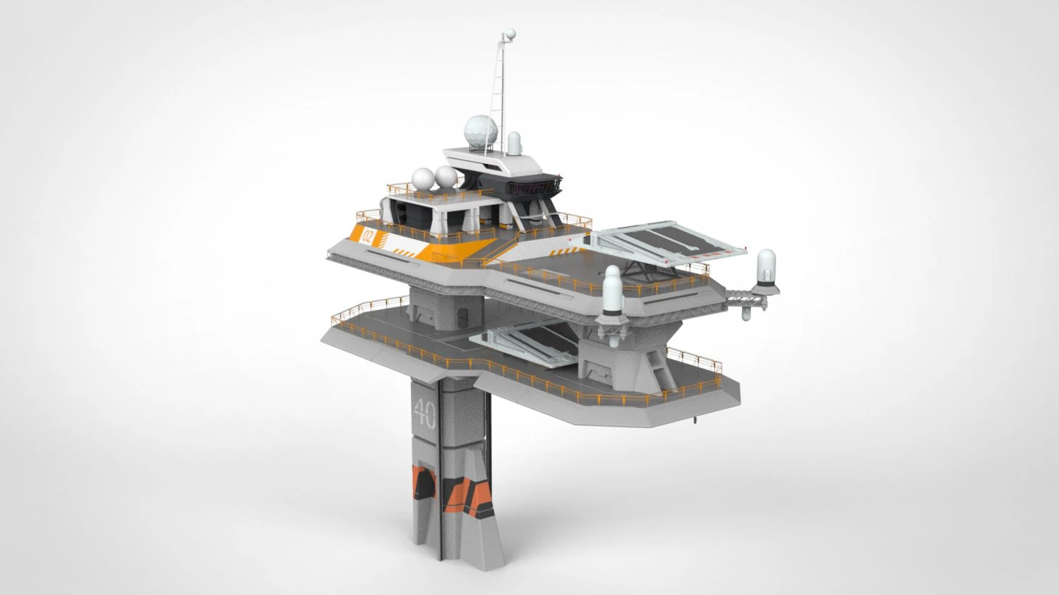 Piattaforma radar 3 Modello 3D .c4d .max .obj .3ds .fbx .stl .blend