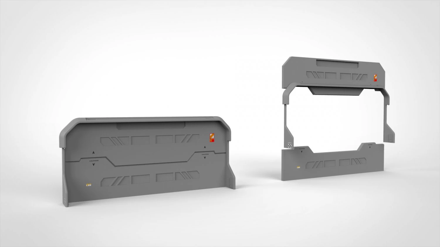 Sci fi door 3 3D Model .c4d .max .obj .3ds .fbx .stl .blend