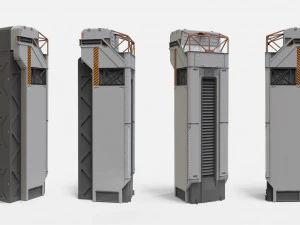 Sci-fi architecture kitbash 10 3D Model
